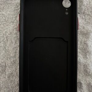 iPhone XR Case with Card Holder Wallet Pocket – Black Slim Protective Cover